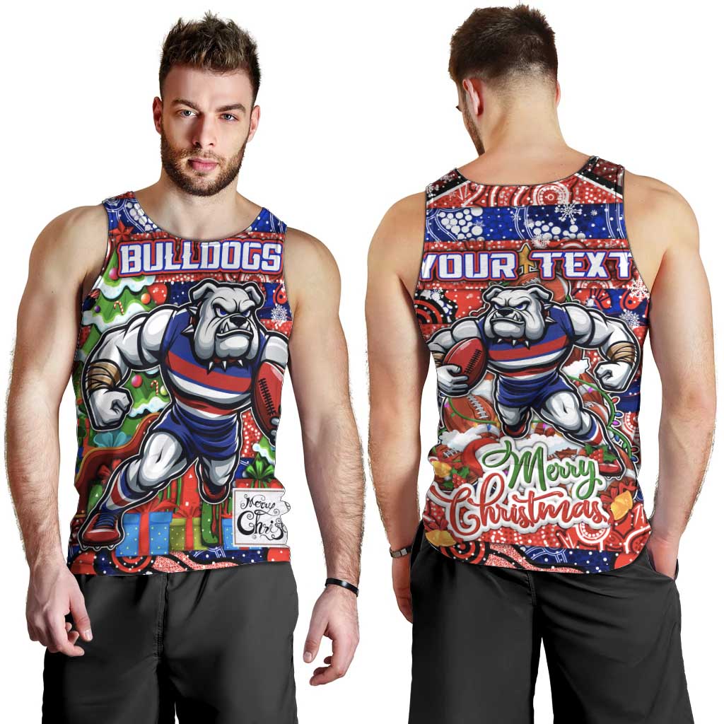 Custom Bulldogs Football Merry Christmas Men Tank Top Indigenous Australian Art - Vibe Hoodie Shop