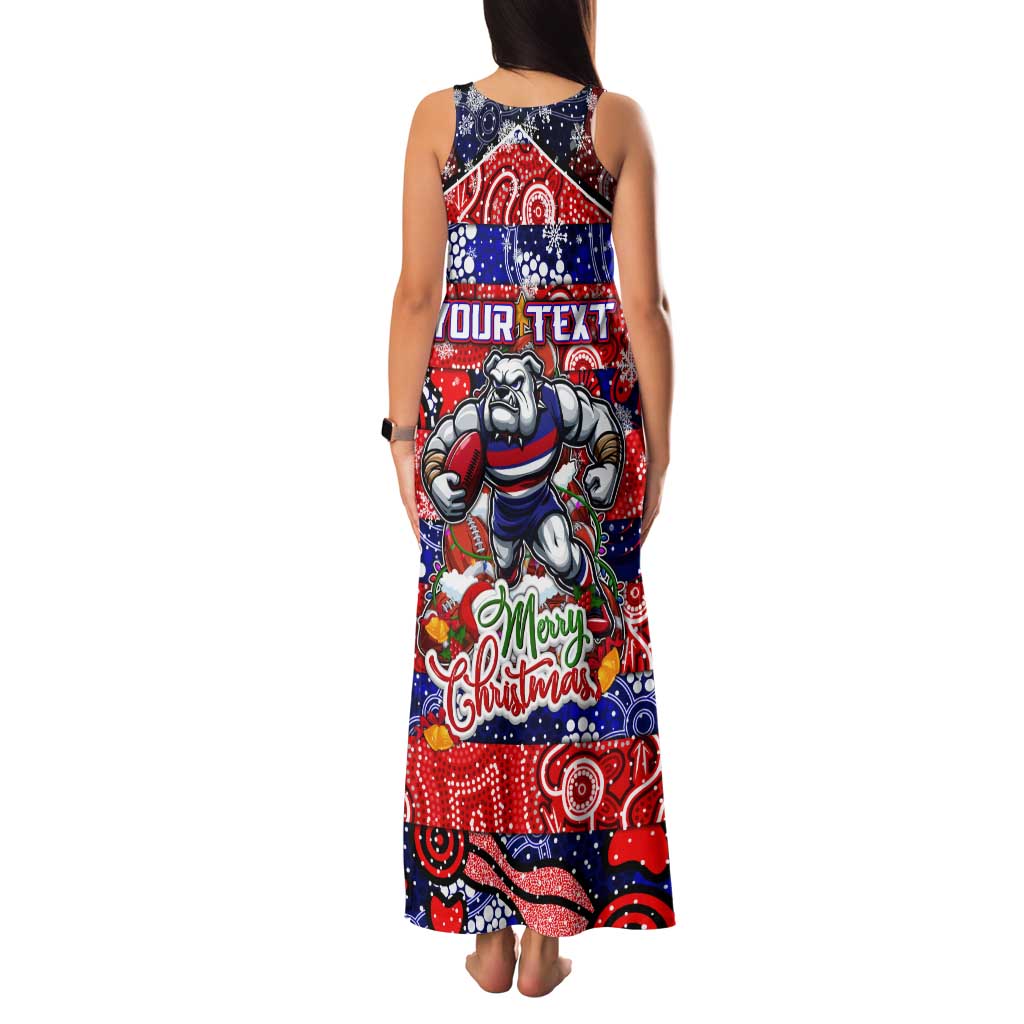 Custom Bulldogs Football Merry Christmas Tank Maxi Dress Indigenous Australian Art