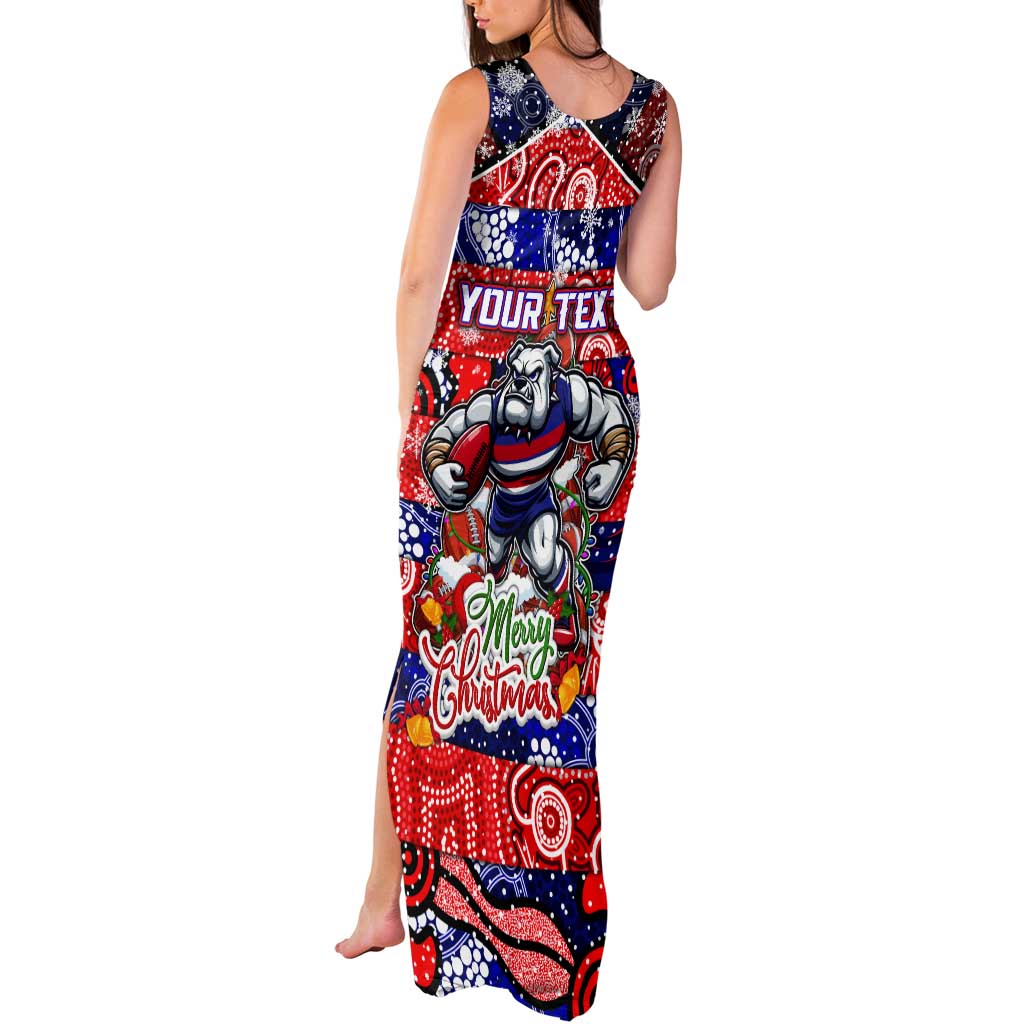Custom Bulldogs Football Merry Christmas Tank Maxi Dress Indigenous Australian Art
