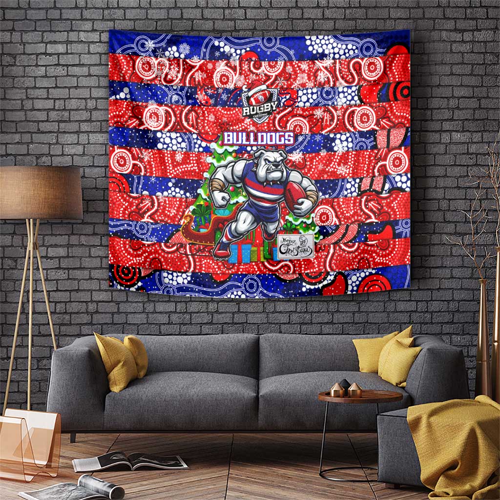 Bulldogs Football Merry Christmas Tapestry Indigenous Australian Art - Vibe Hoodie Shop