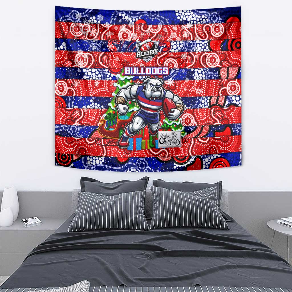 Bulldogs Football Merry Christmas Tapestry Indigenous Australian Art - Vibe Hoodie Shop