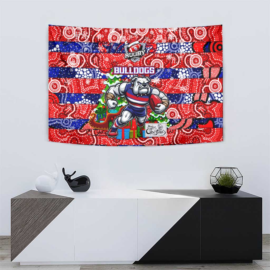 Bulldogs Football Merry Christmas Tapestry Indigenous Australian Art - Vibe Hoodie Shop