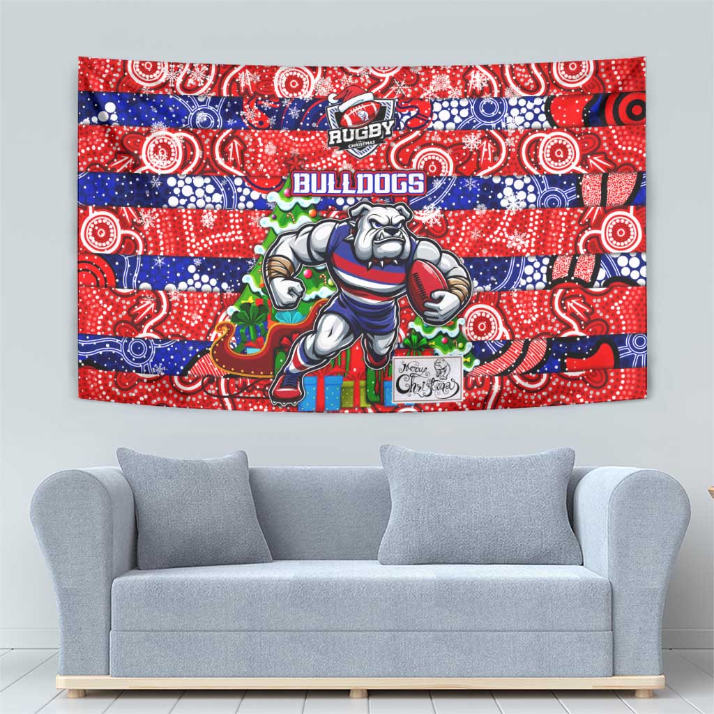 Bulldogs Football Merry Christmas Tapestry Indigenous Australian Art - Vibe Hoodie Shop