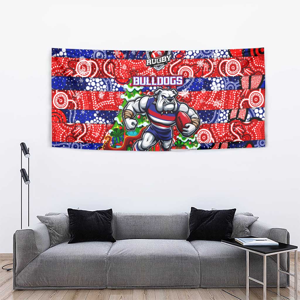 Bulldogs Football Merry Christmas Tapestry Indigenous Australian Art - Vibe Hoodie Shop