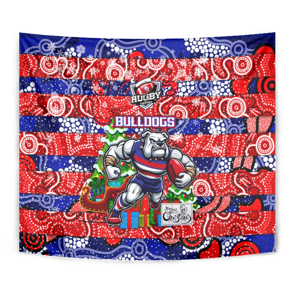 Bulldogs Football Merry Christmas Tapestry Indigenous Australian Art - Vibe Hoodie Shop