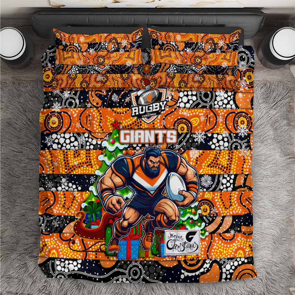 Giants Football Merry Christmas Bedding Set Indigenous Australian Art - Vibe Hoodie Shop