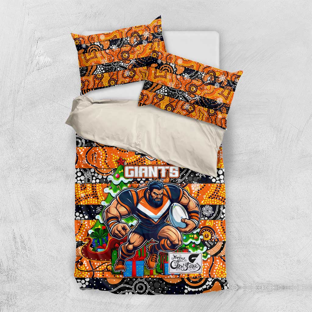 Giants Football Merry Christmas Bedding Set Indigenous Australian Art - Vibe Hoodie Shop
