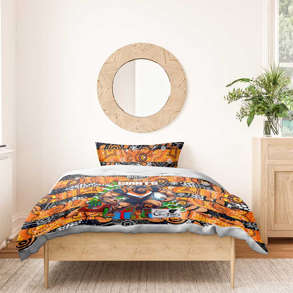 Giants Football Merry Christmas Bedding Set Indigenous Australian Art - Vibe Hoodie Shop