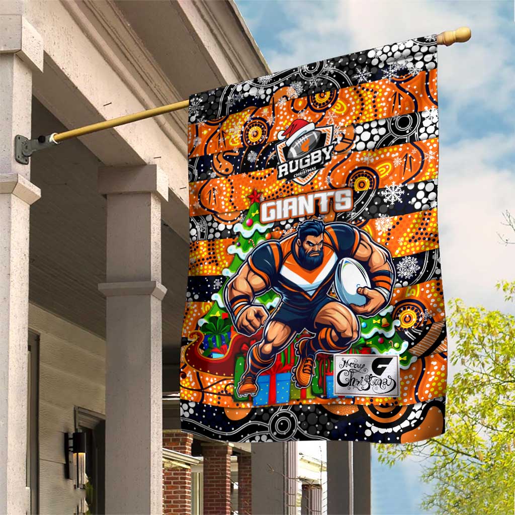 Giants Football Merry Christmas Garden Flag Indigenous Australian Art - Vibe Hoodie Shop