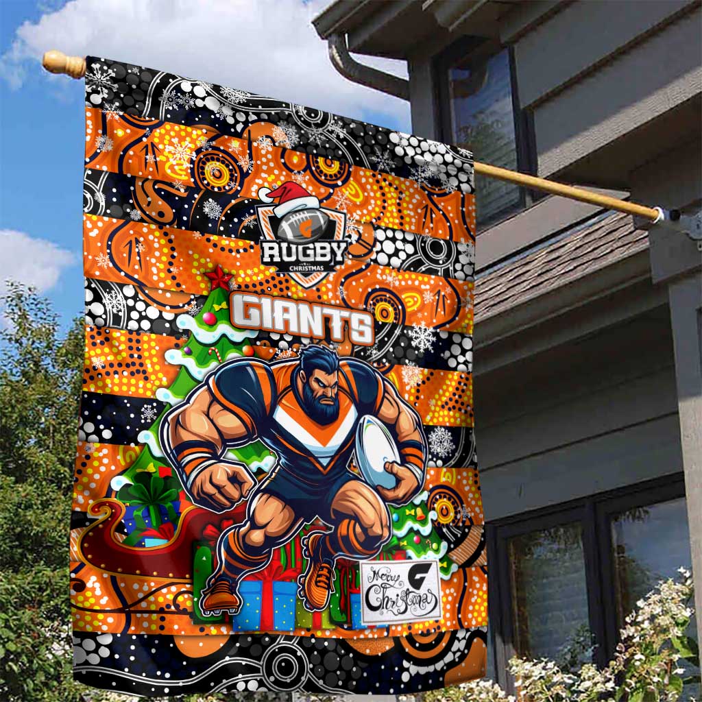 Giants Football Merry Christmas Garden Flag Indigenous Australian Art - Vibe Hoodie Shop