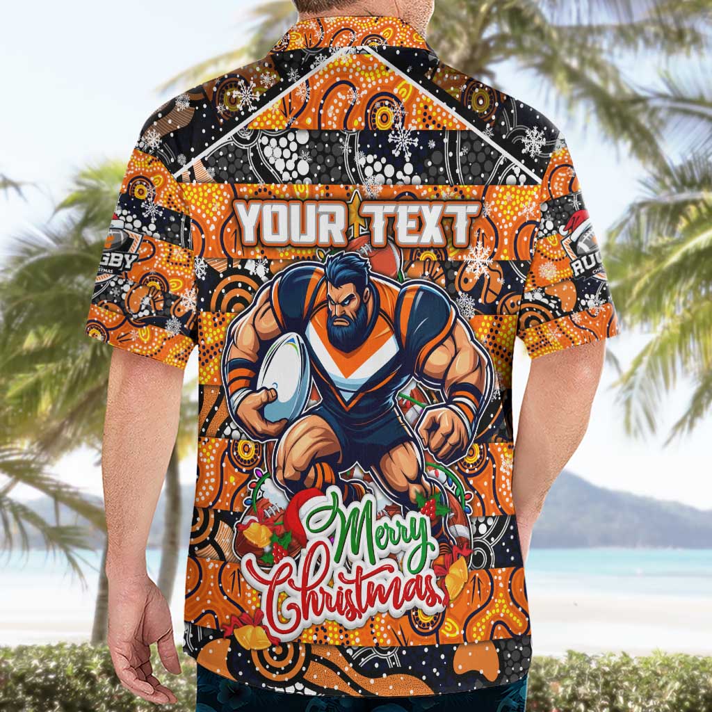 Custom Giants Football Merry Christmas Hawaiian Shirt Indigenous Australian Art - Vibe Hoodie Shop