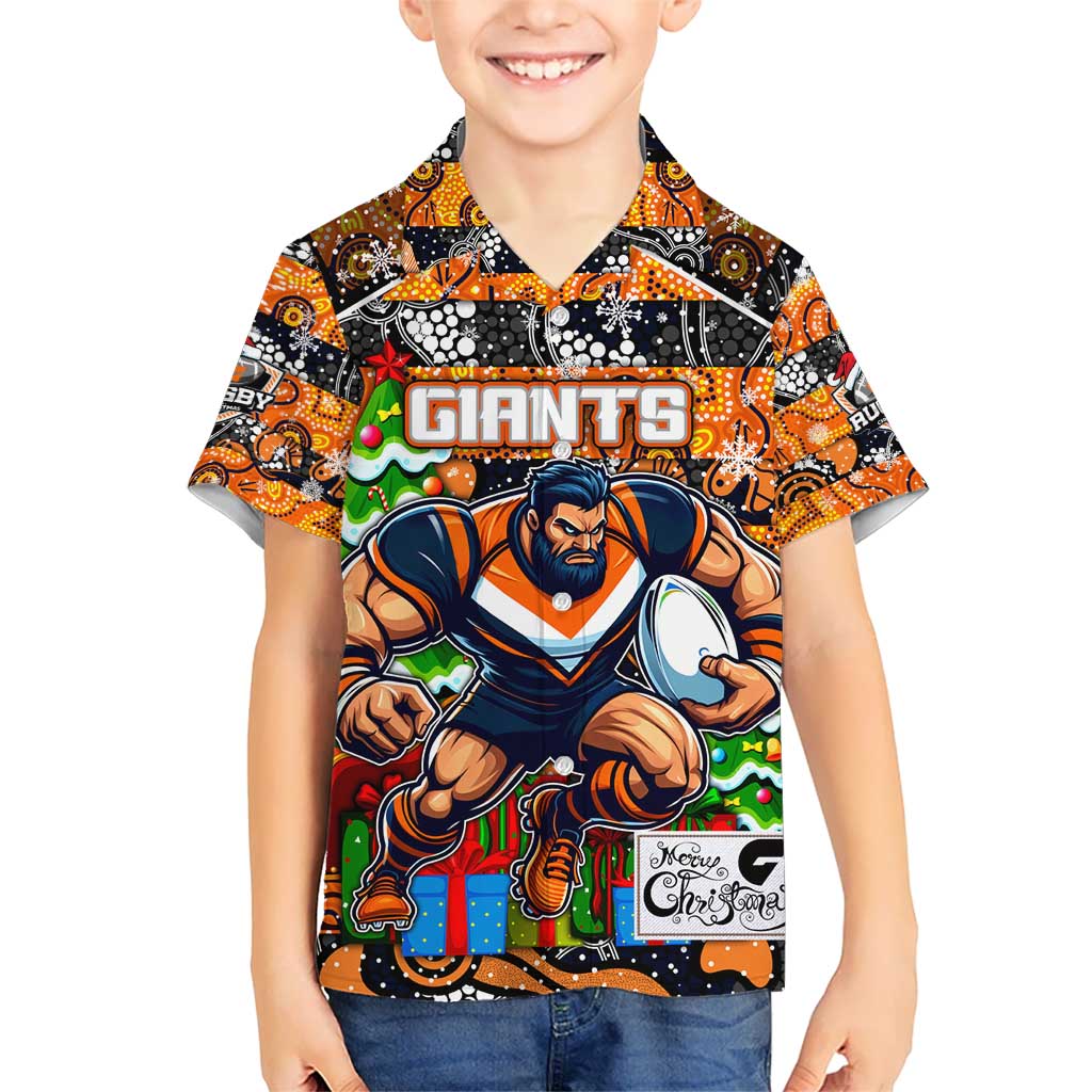 Custom Giants Football Merry Christmas Hawaiian Shirt Indigenous Australian Art - Vibe Hoodie Shop