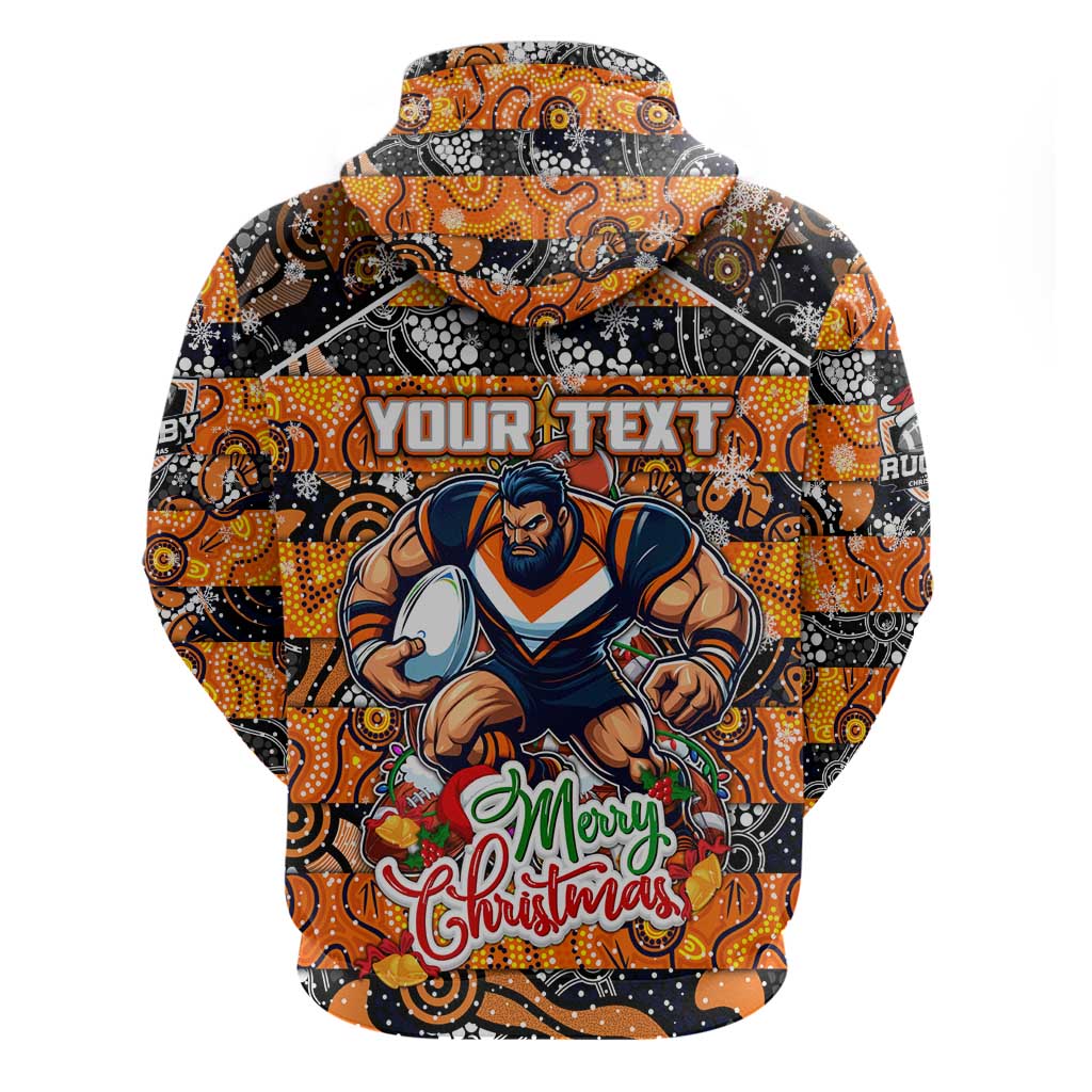 Custom Giants Football Merry Christmas Hoodie Indigenous Australian Art - Vibe Hoodie Shop