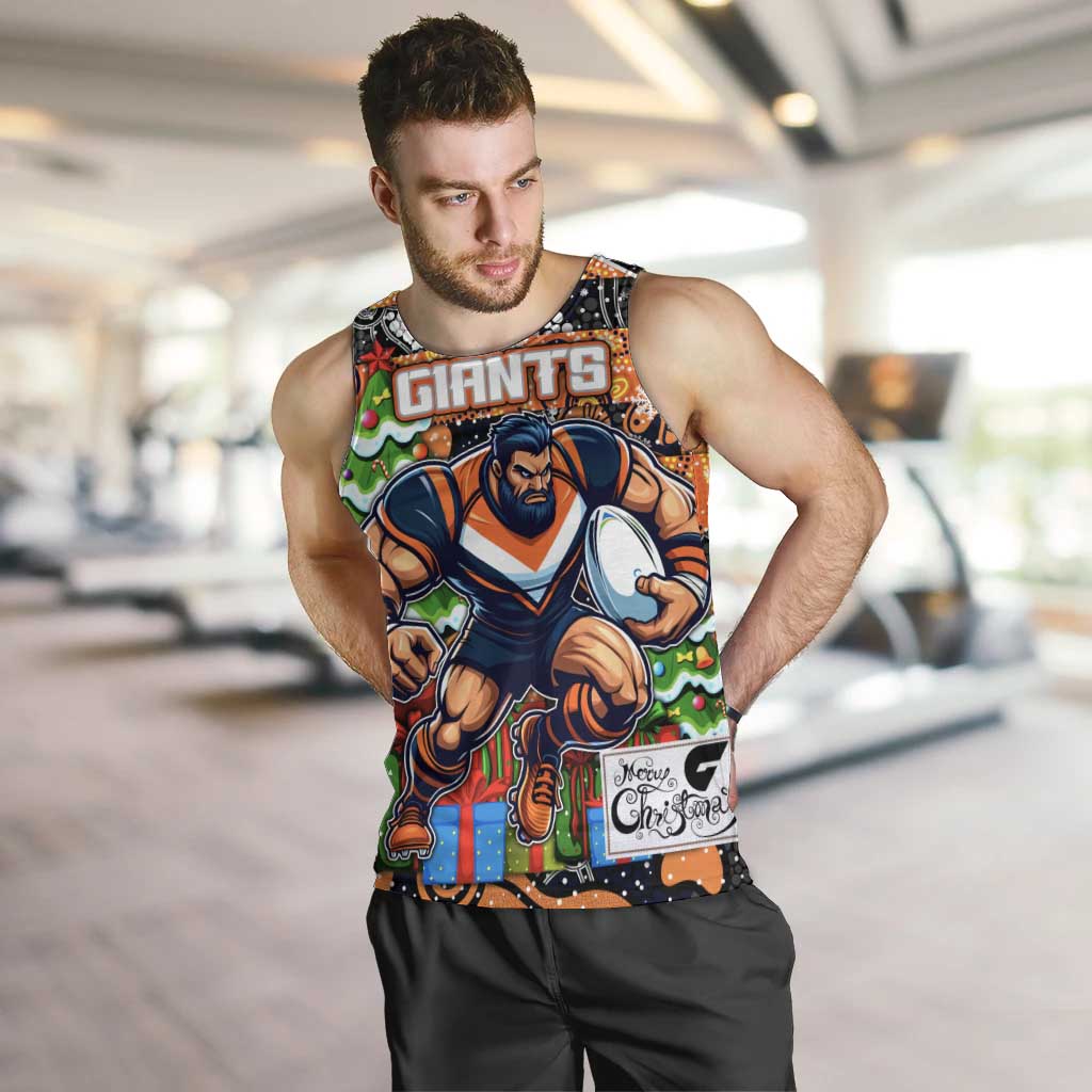 Custom Giants Football Merry Christmas Men Tank Top Indigenous Australian Art - Vibe Hoodie Shop