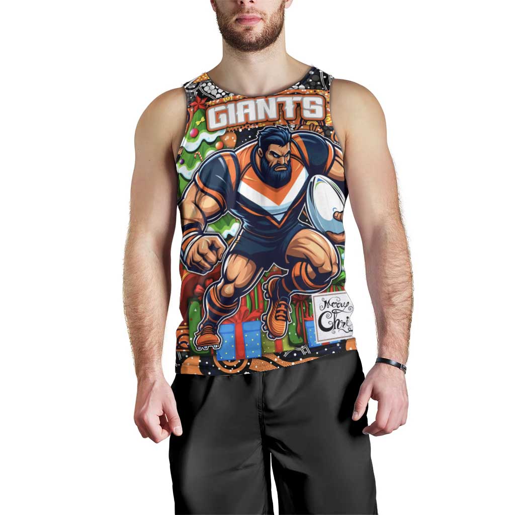 Custom Giants Football Merry Christmas Men Tank Top Indigenous Australian Art - Vibe Hoodie Shop