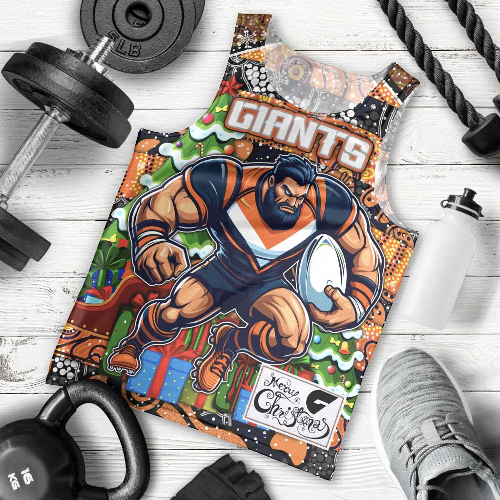 Custom Giants Football Merry Christmas Men Tank Top Indigenous Australian Art - Vibe Hoodie Shop
