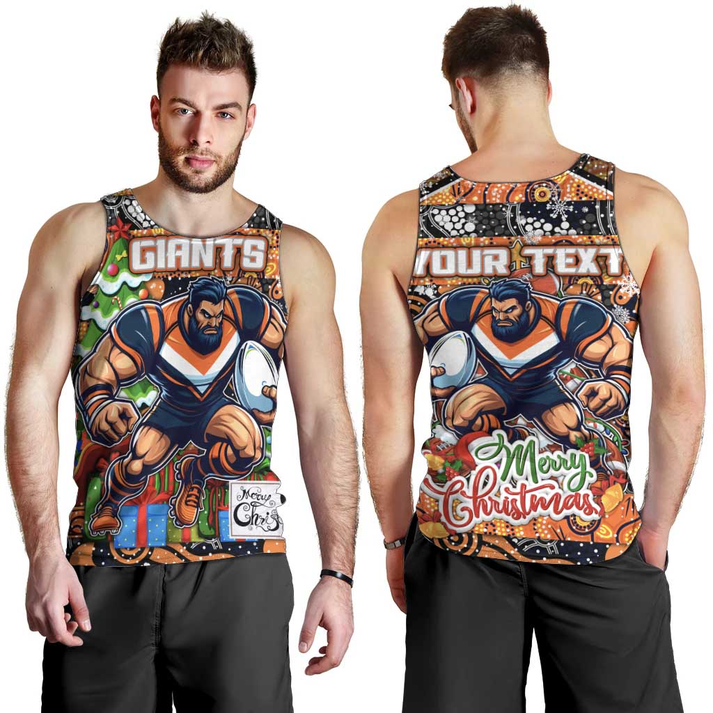 Custom Giants Football Merry Christmas Men Tank Top Indigenous Australian Art - Vibe Hoodie Shop