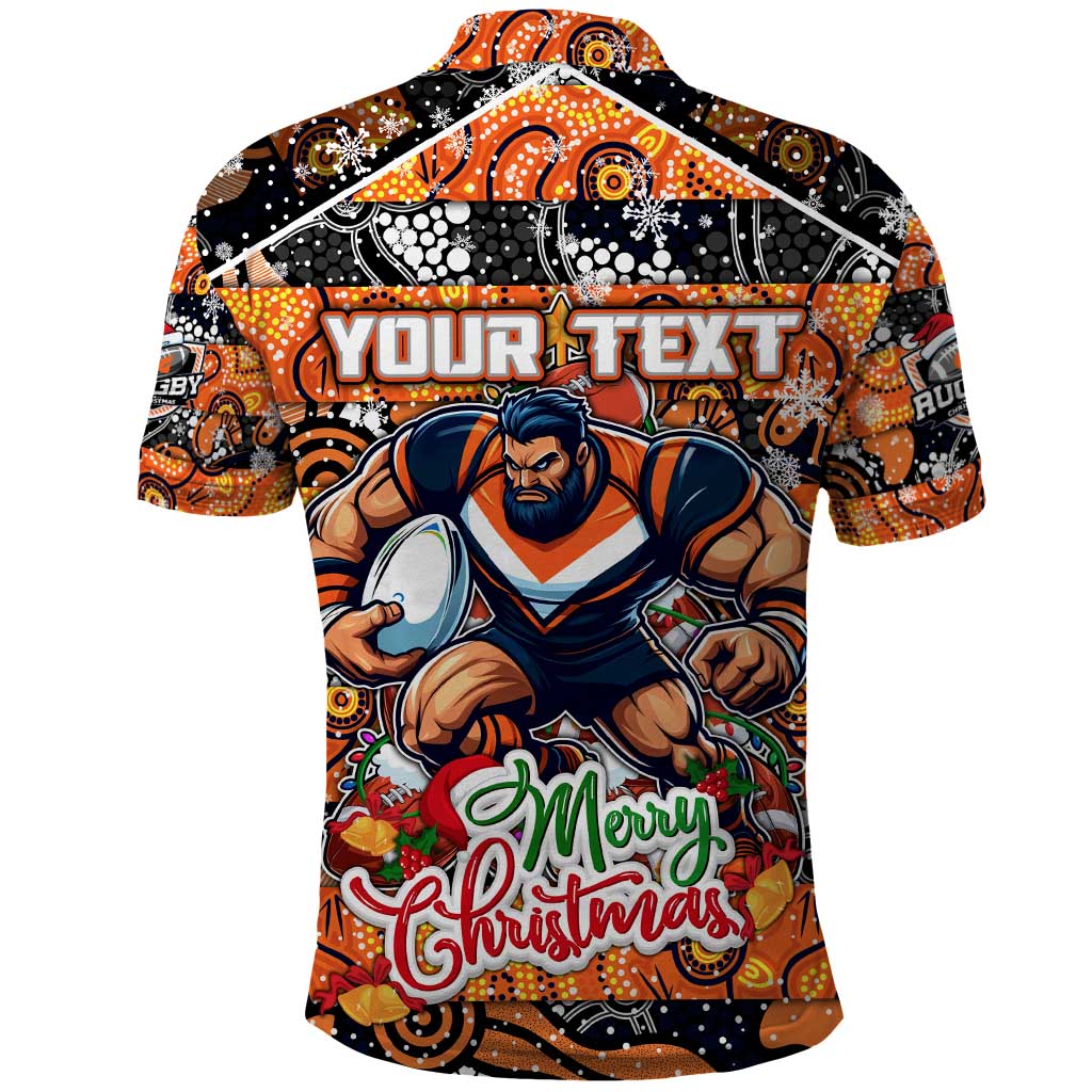 Custom Giants Football Merry Christmas Polo Shirt Indigenous Australian Art - Vibe Hoodie Shop