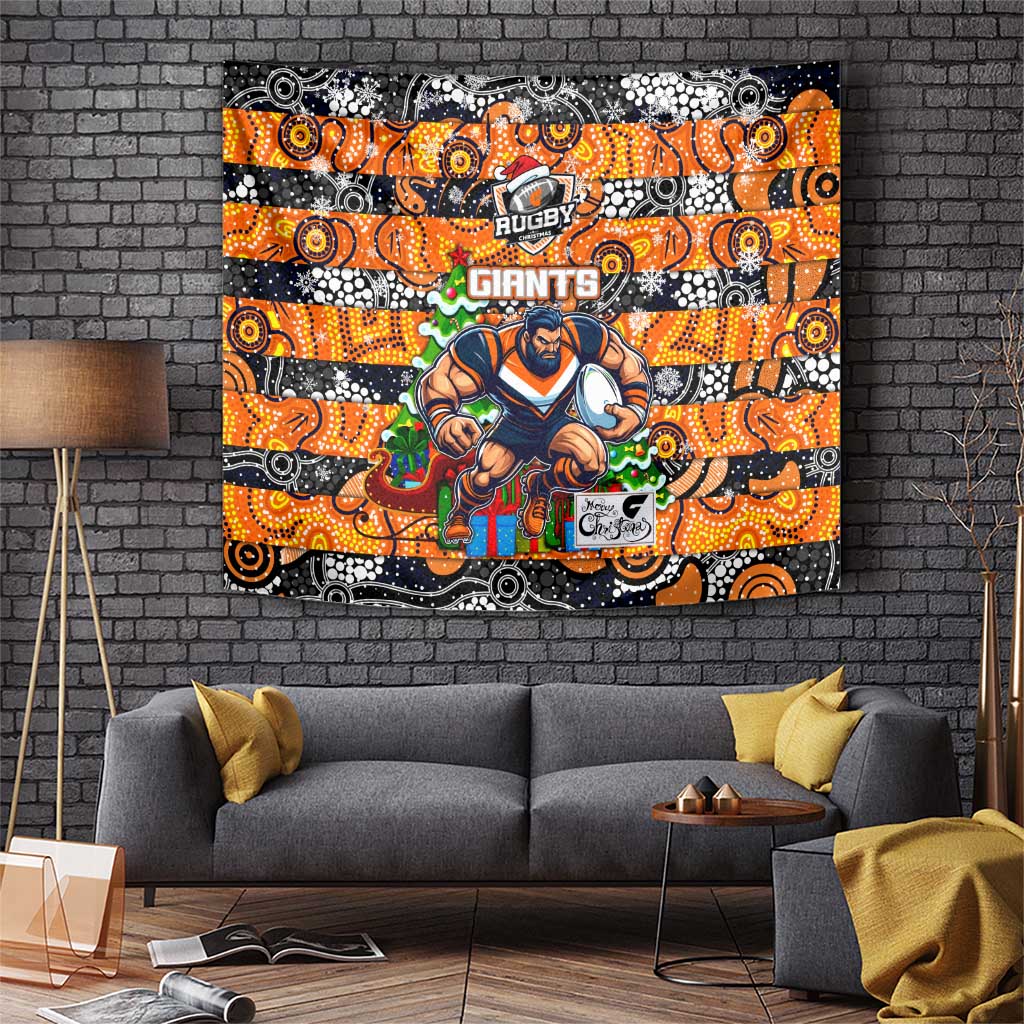 Giants Football Merry Christmas Tapestry Indigenous Australian Art - Vibe Hoodie Shop