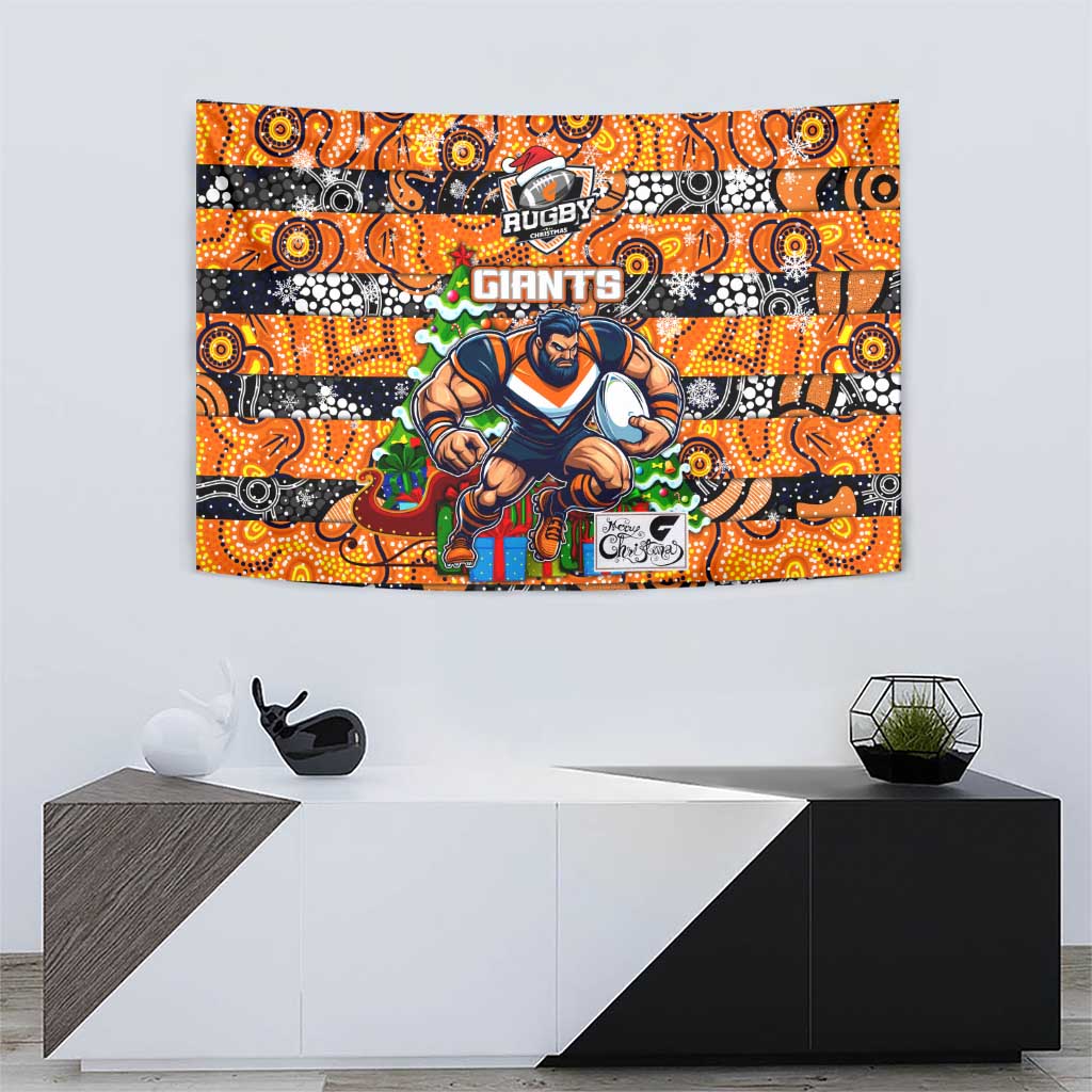 Giants Football Merry Christmas Tapestry Indigenous Australian Art - Vibe Hoodie Shop