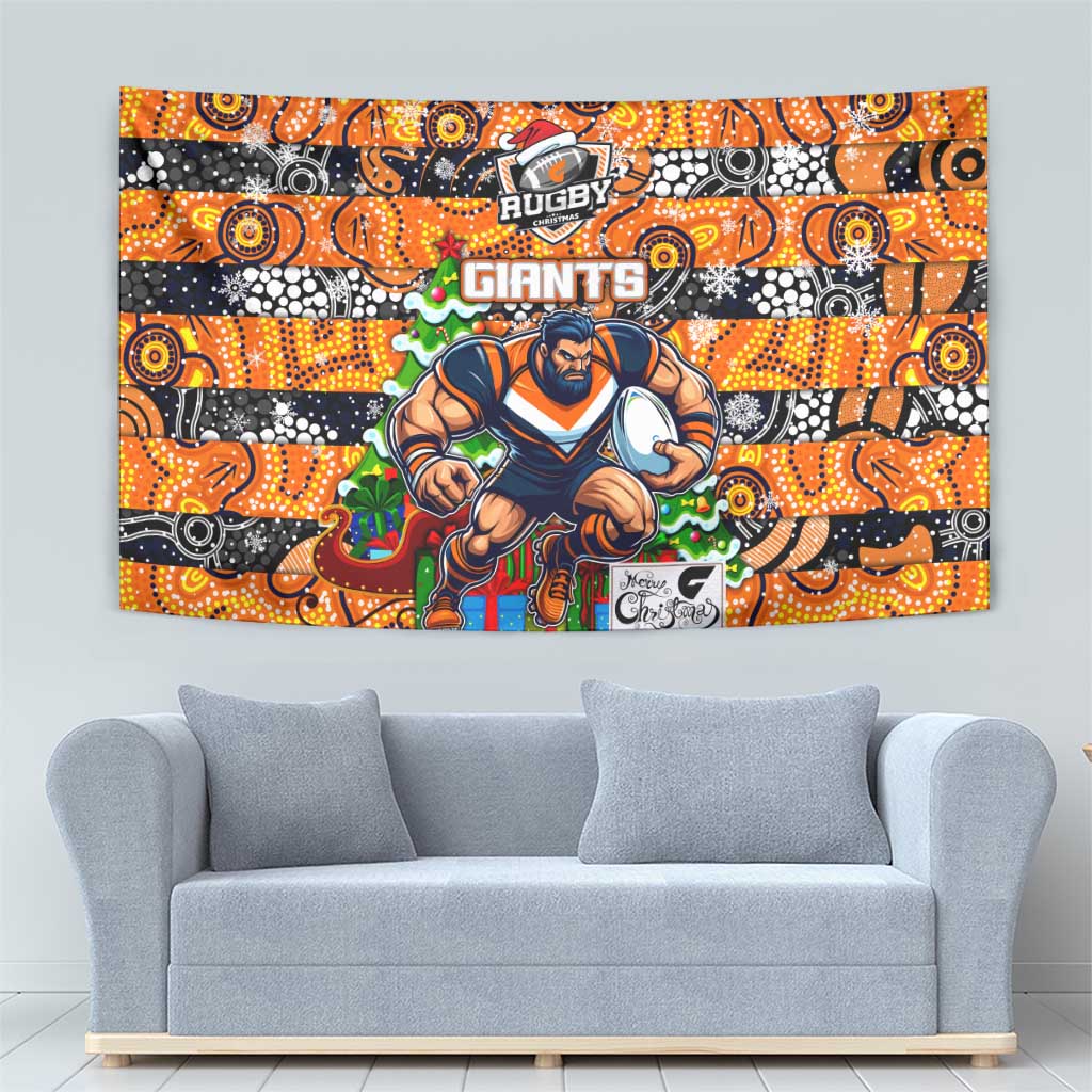 Giants Football Merry Christmas Tapestry Indigenous Australian Art - Vibe Hoodie Shop