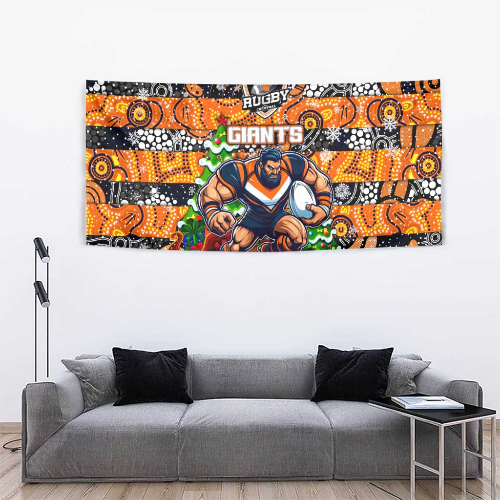 Giants Football Merry Christmas Tapestry Indigenous Australian Art - Vibe Hoodie Shop