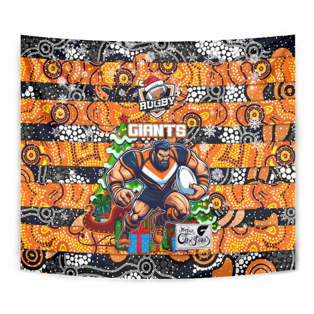 Giants Football Merry Christmas Tapestry Indigenous Australian Art - Vibe Hoodie Shop