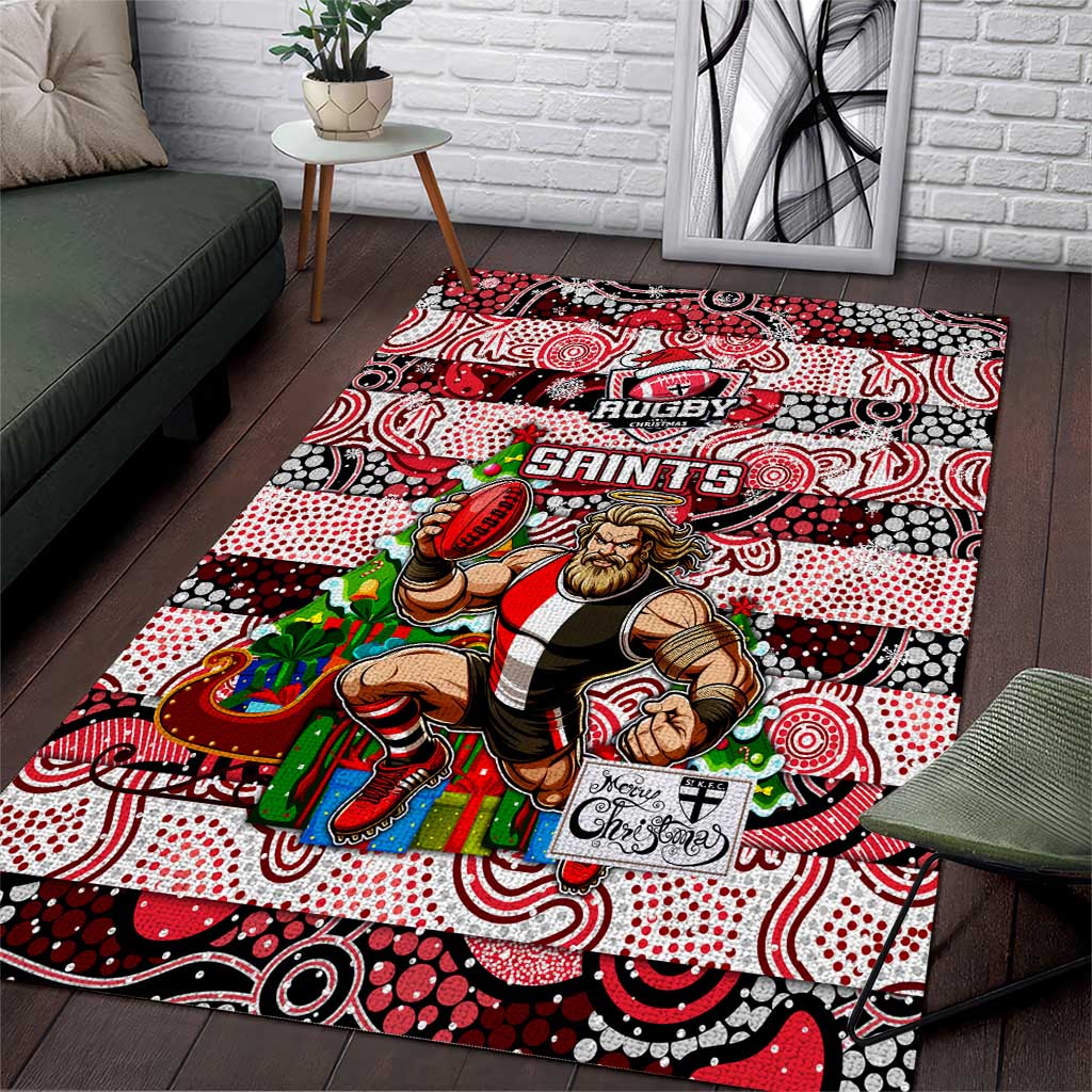 Saints Football Merry Christmas Area Rug Indigenous Australian Art - Vibe Hoodie Shop