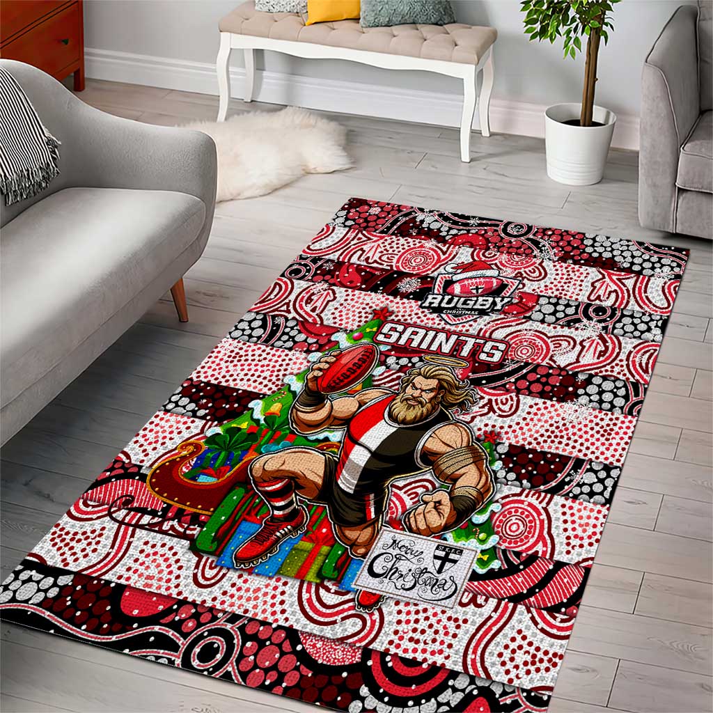 Saints Football Merry Christmas Area Rug Indigenous Australian Art - Vibe Hoodie Shop