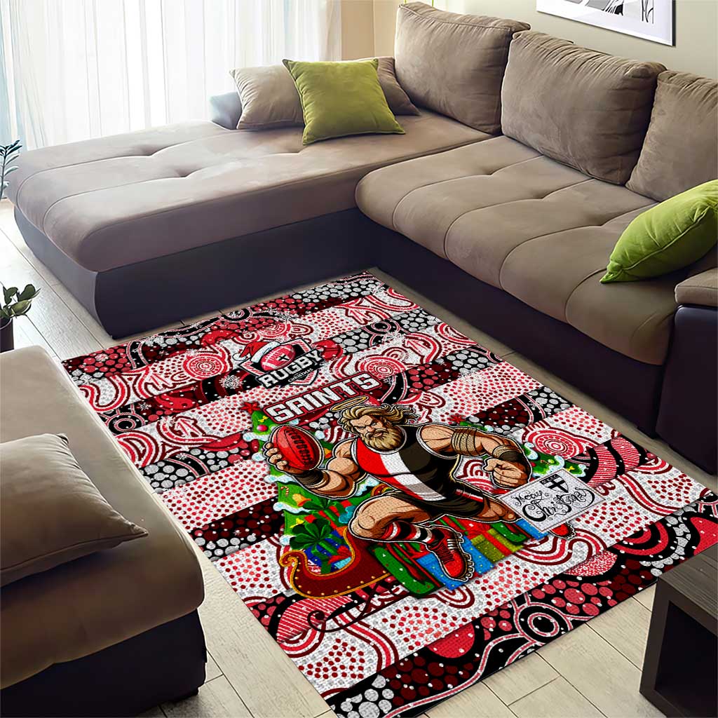 Saints Football Merry Christmas Area Rug Indigenous Australian Art - Vibe Hoodie Shop