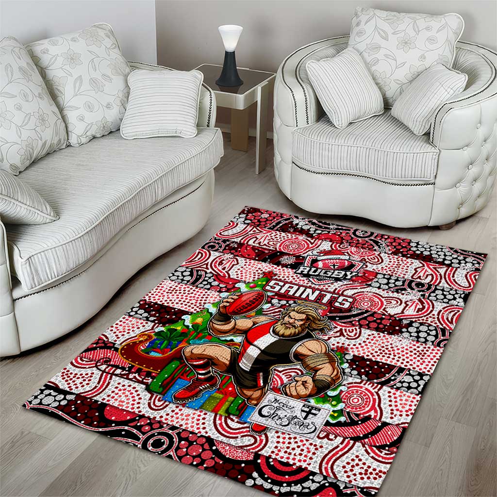 Saints Football Merry Christmas Area Rug Indigenous Australian Art - Vibe Hoodie Shop