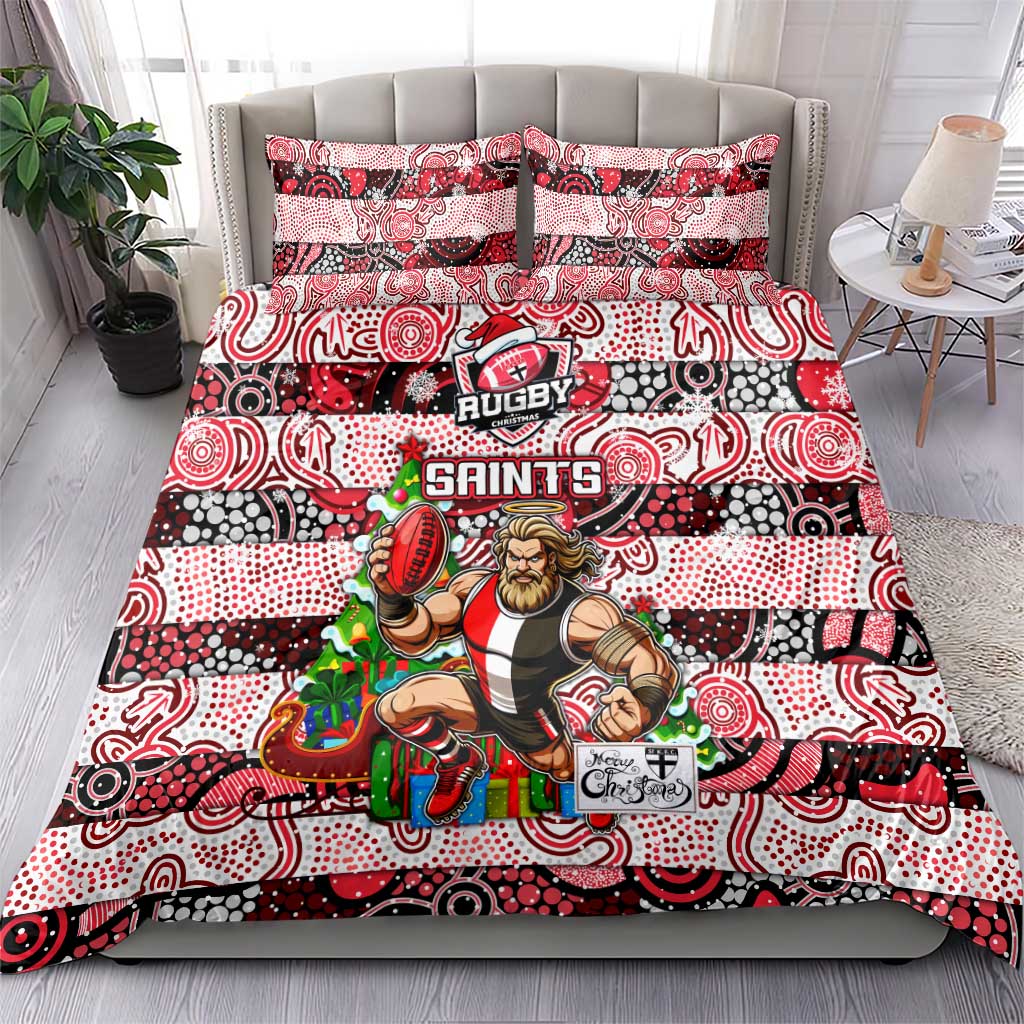 Saints Football Merry Christmas Bedding Set Indigenous Australian Art - Vibe Hoodie Shop