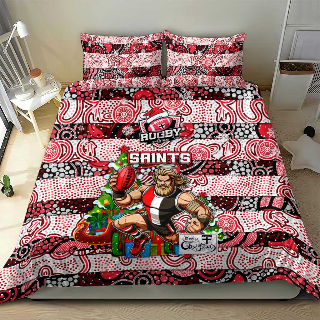 Saints Football Merry Christmas Bedding Set Indigenous Australian Art - Vibe Hoodie Shop