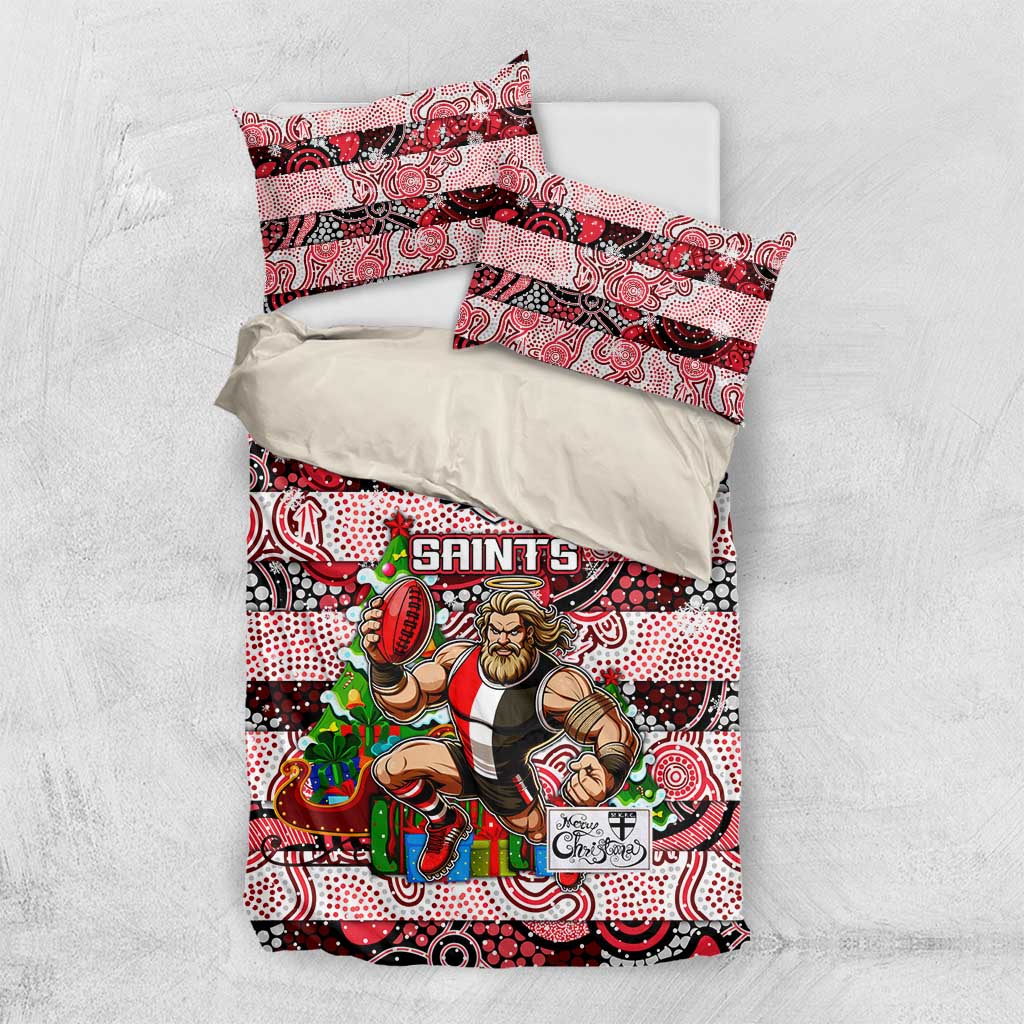 Saints Football Merry Christmas Bedding Set Indigenous Australian Art - Vibe Hoodie Shop