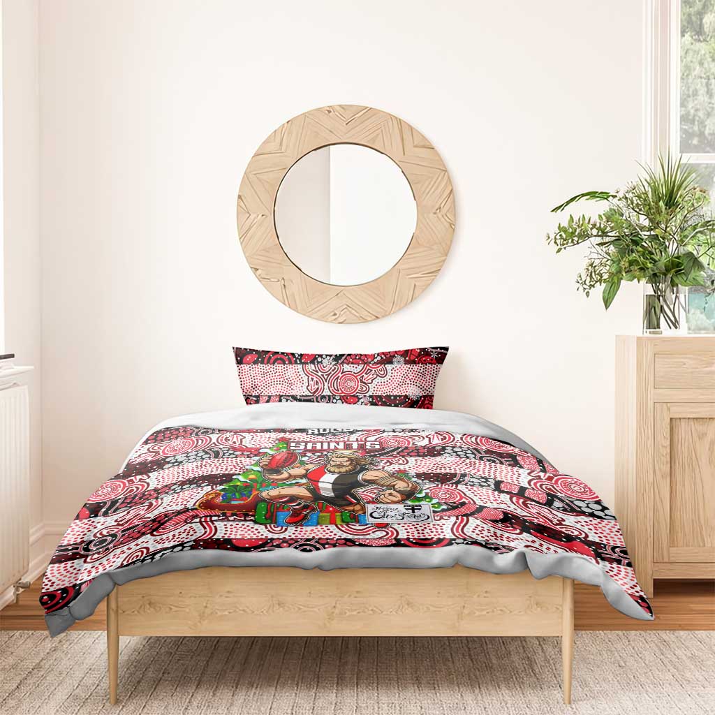 Saints Football Merry Christmas Bedding Set Indigenous Australian Art - Vibe Hoodie Shop