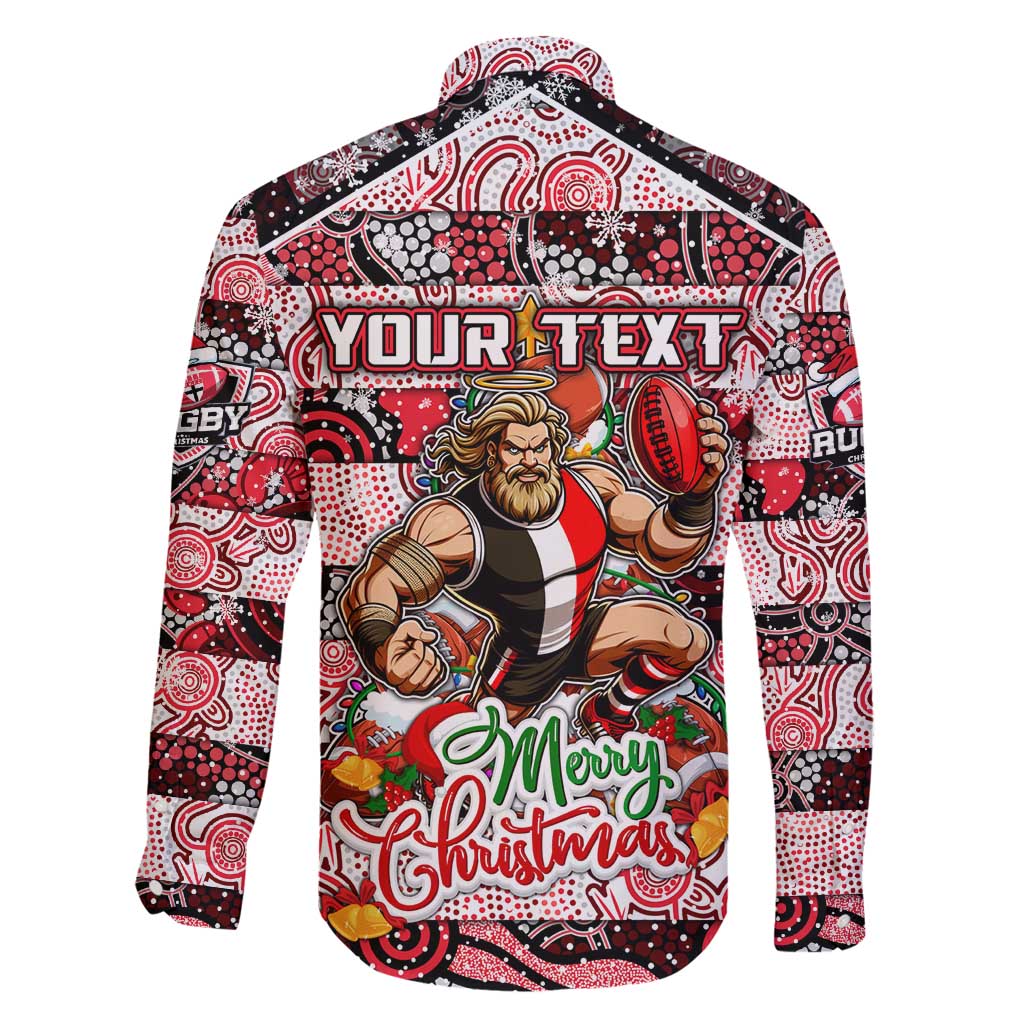 Custom Saints Rugby Merry Christmas Family Matching Puletasi and Hawaiian Shirt Indigenous Australian Art