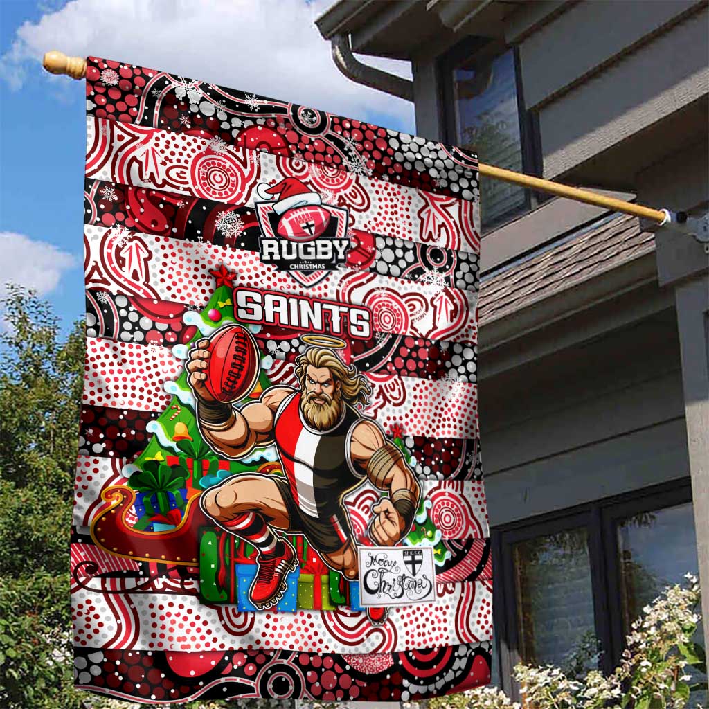 Saints Football Merry Christmas Garden Flag Indigenous Australian Art - Vibe Hoodie Shop