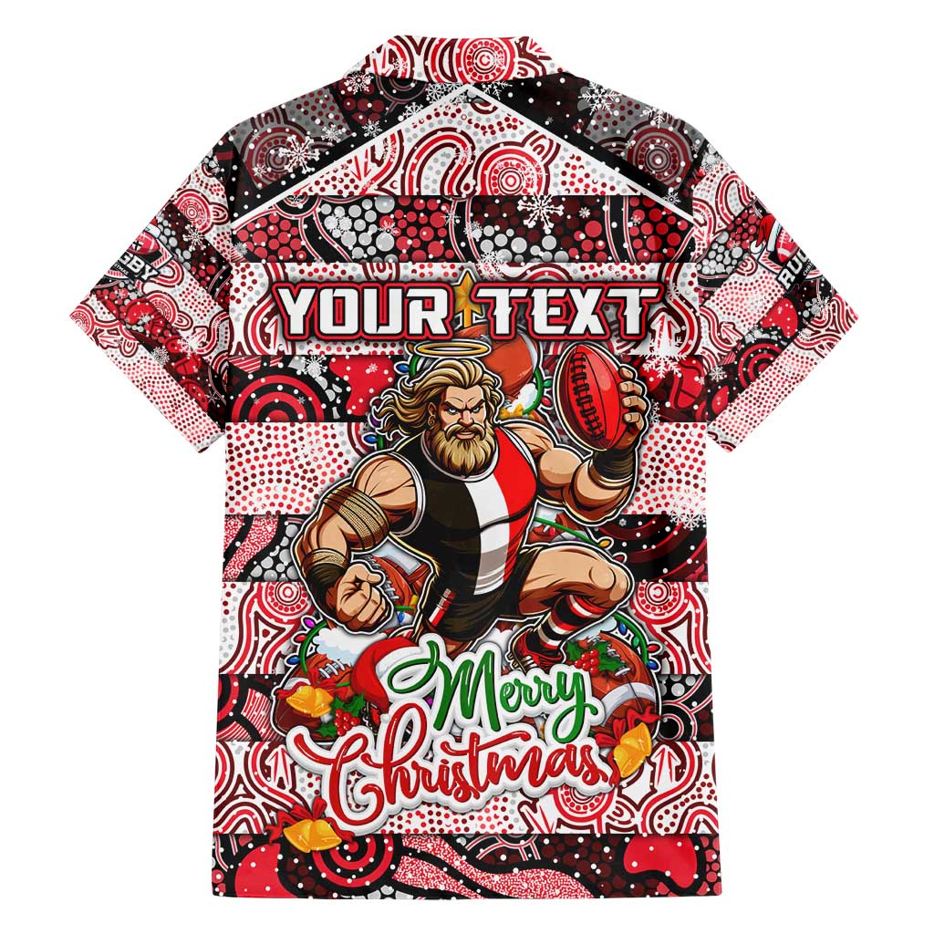 Custom Saints Football Merry Christmas Hawaiian Shirt Indigenous Australian Art - Vibe Hoodie Shop