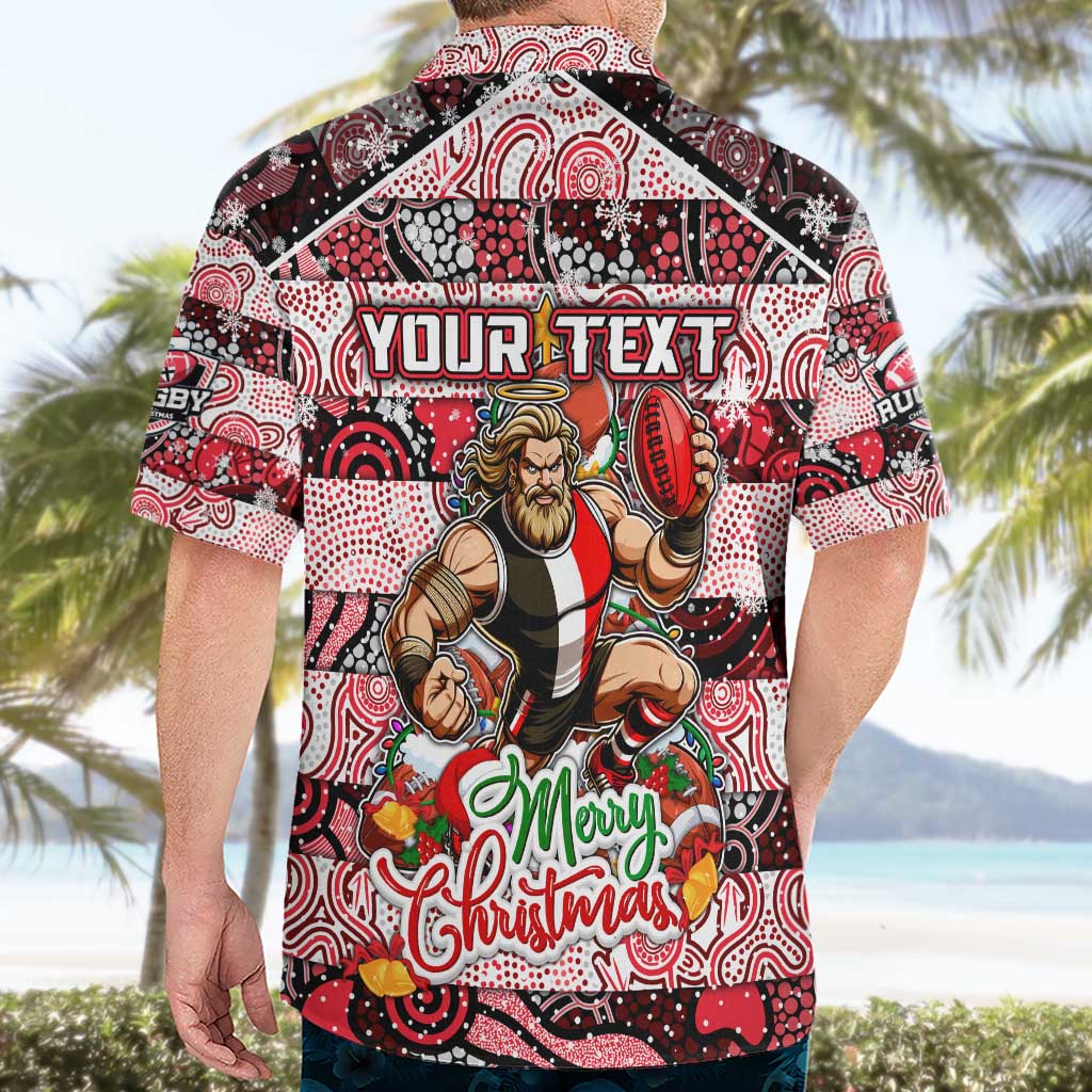 Custom Saints Football Merry Christmas Hawaiian Shirt Indigenous Australian Art - Vibe Hoodie Shop