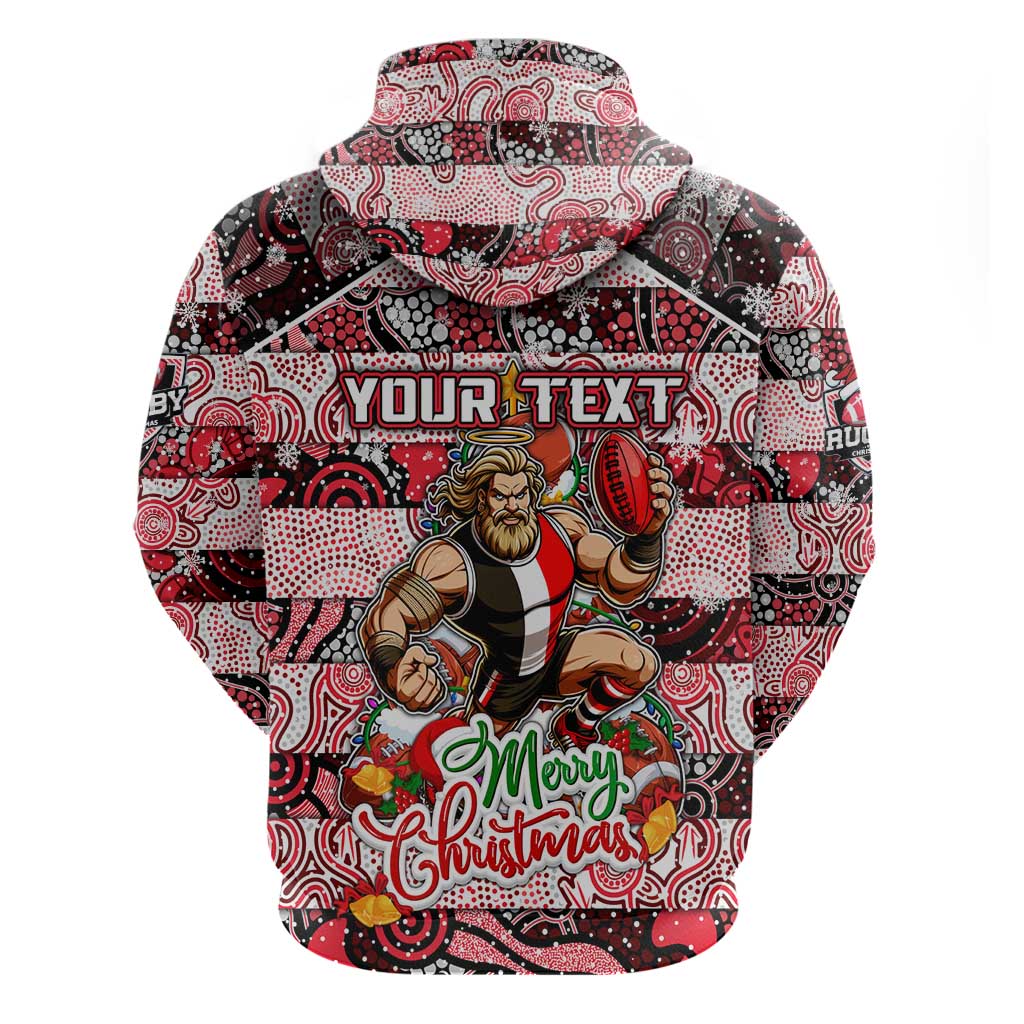 Custom Saints Football Merry Christmas Hoodie Indigenous Australian Art - Vibe Hoodie Shop