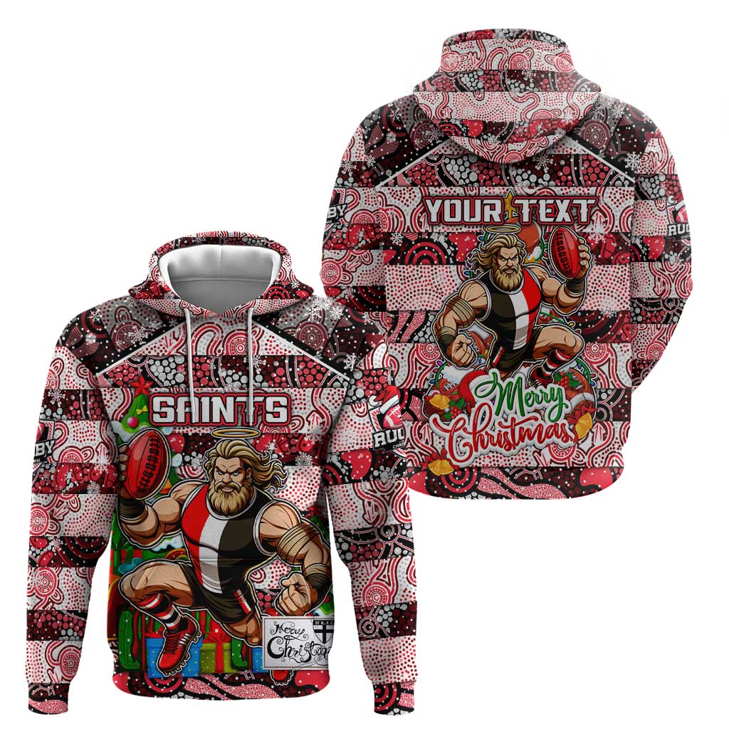 Custom Saints Football Merry Christmas Hoodie Indigenous Australian Art - Vibe Hoodie Shop