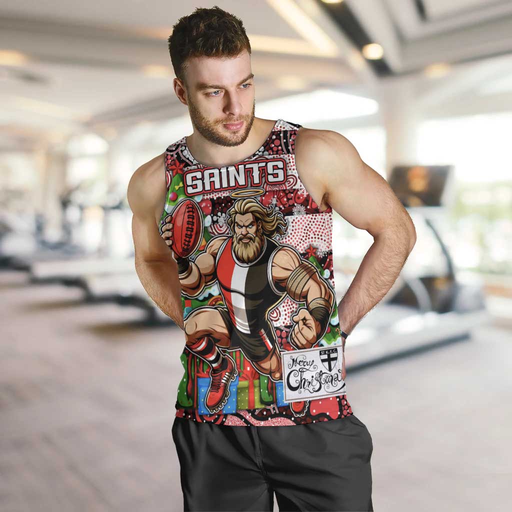 Custom Saints Football Merry Christmas Men Tank Top Indigenous Australian Art - Vibe Hoodie Shop
