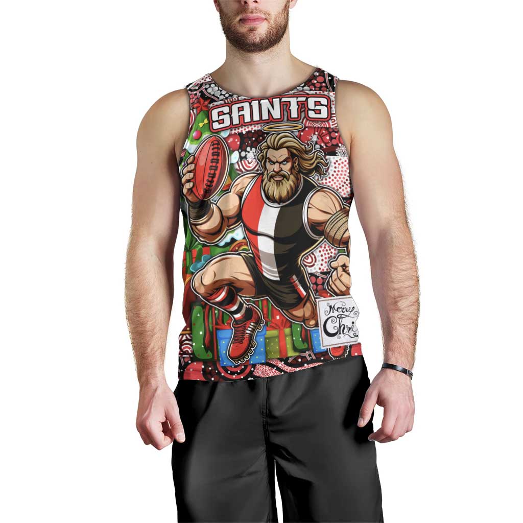 Custom Saints Football Merry Christmas Men Tank Top Indigenous Australian Art - Vibe Hoodie Shop