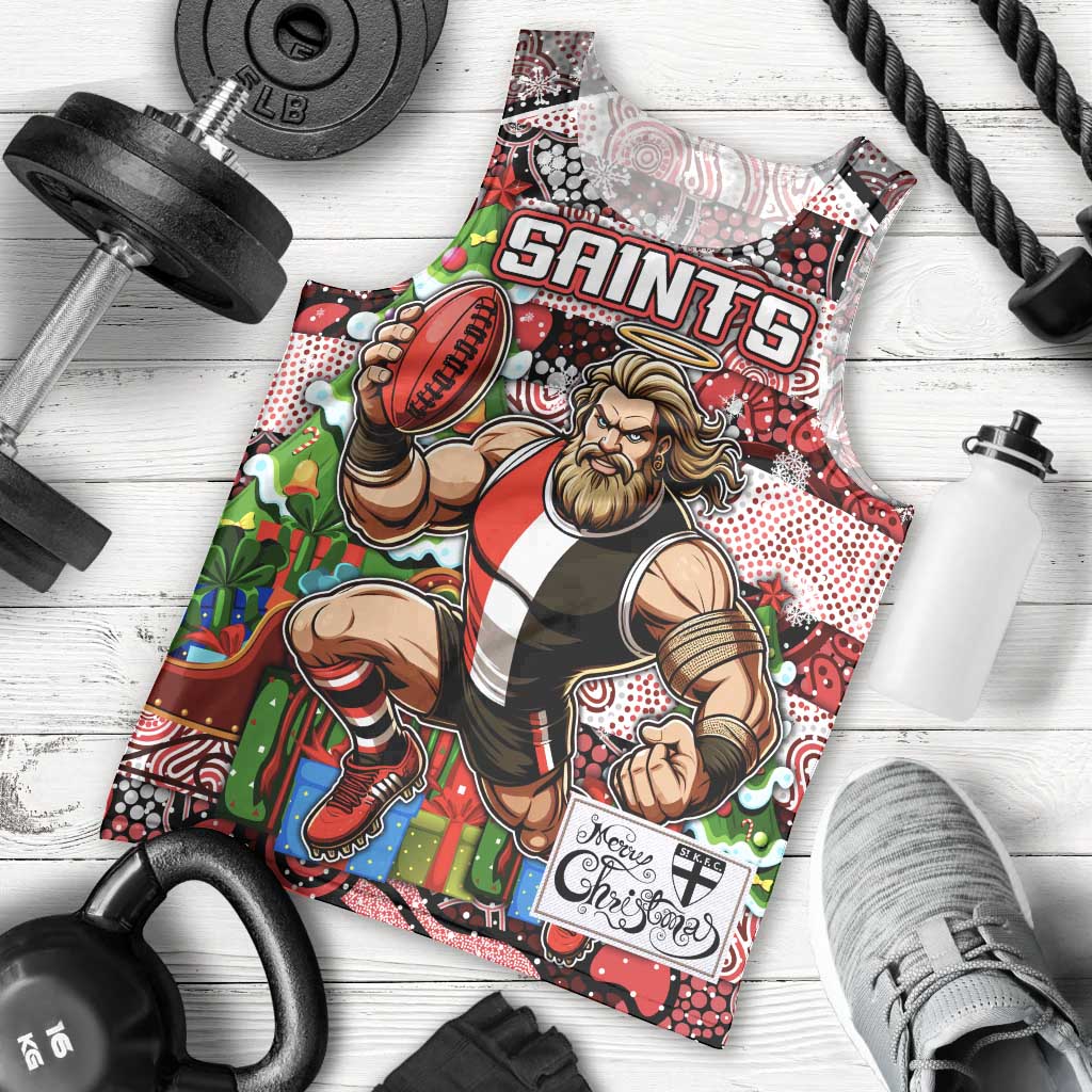 Custom Saints Football Merry Christmas Men Tank Top Indigenous Australian Art - Vibe Hoodie Shop