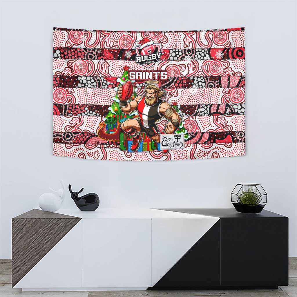 Saints Football Merry Christmas Tapestry Indigenous Australian Art - Vibe Hoodie Shop