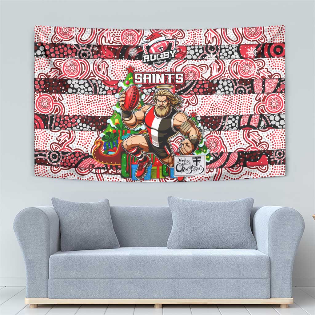 Saints Football Merry Christmas Tapestry Indigenous Australian Art - Vibe Hoodie Shop