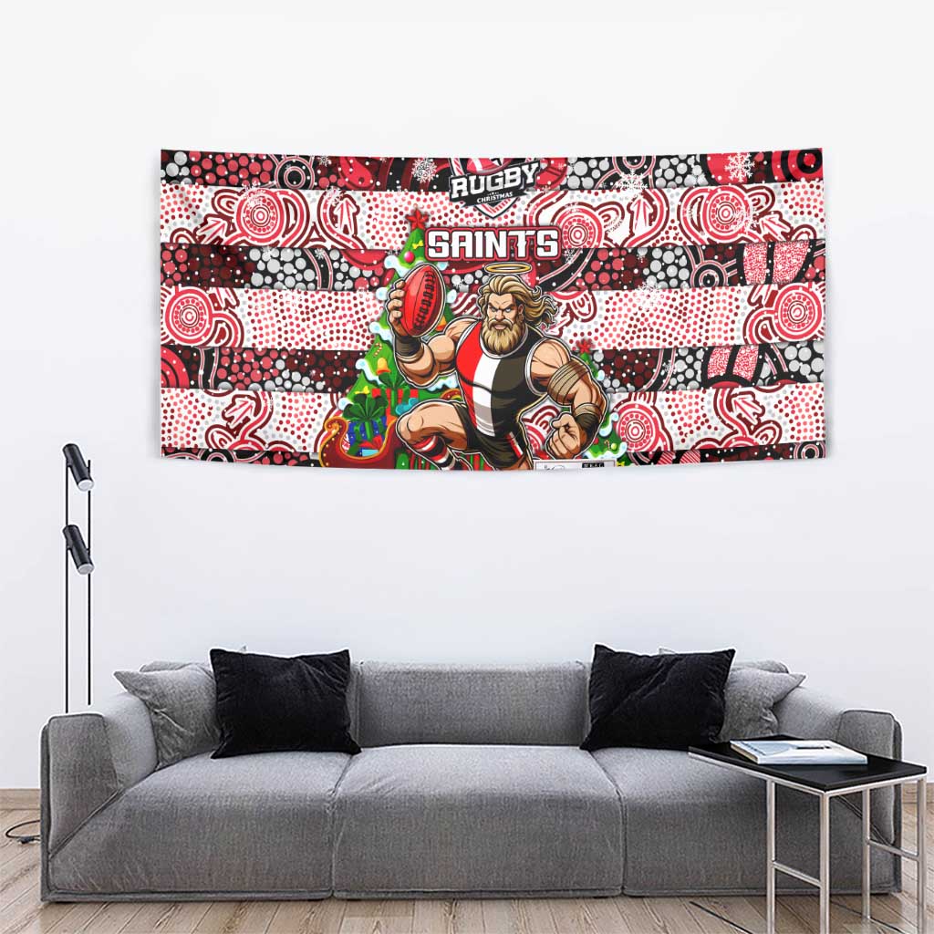 Saints Football Merry Christmas Tapestry Indigenous Australian Art - Vibe Hoodie Shop