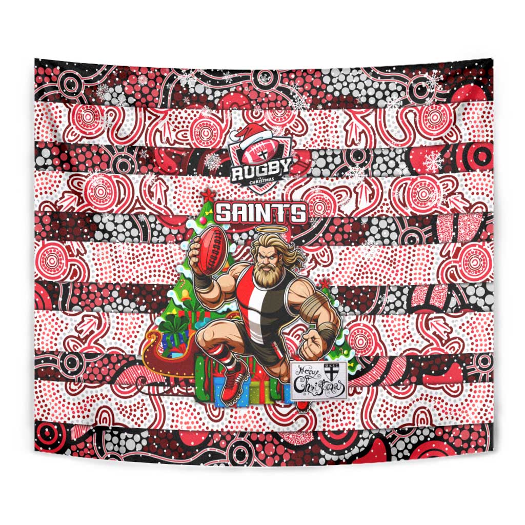 Saints Football Merry Christmas Tapestry Indigenous Australian Art - Vibe Hoodie Shop