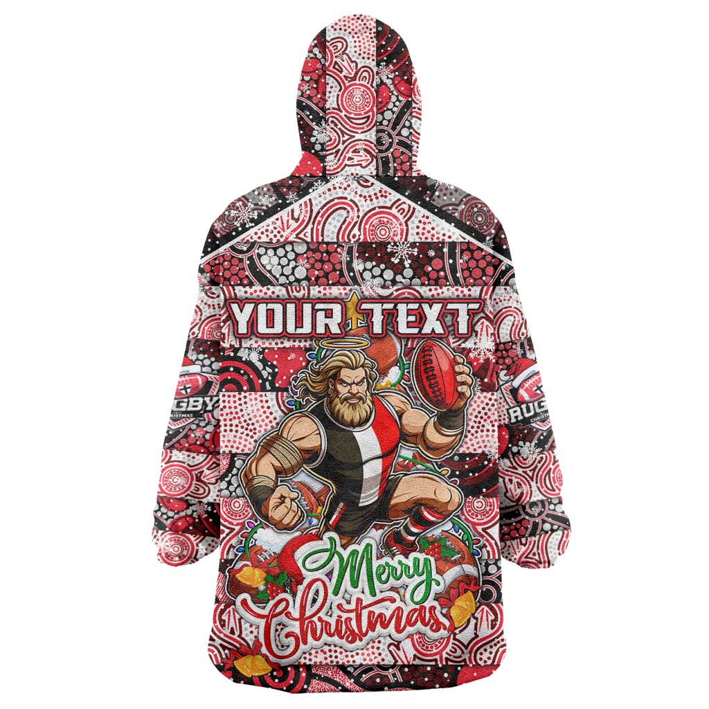 Custom Saints Football Merry Christmas Wearable Blanket Hoodie Indigenous Australian Art - Vibe Hoodie Shop