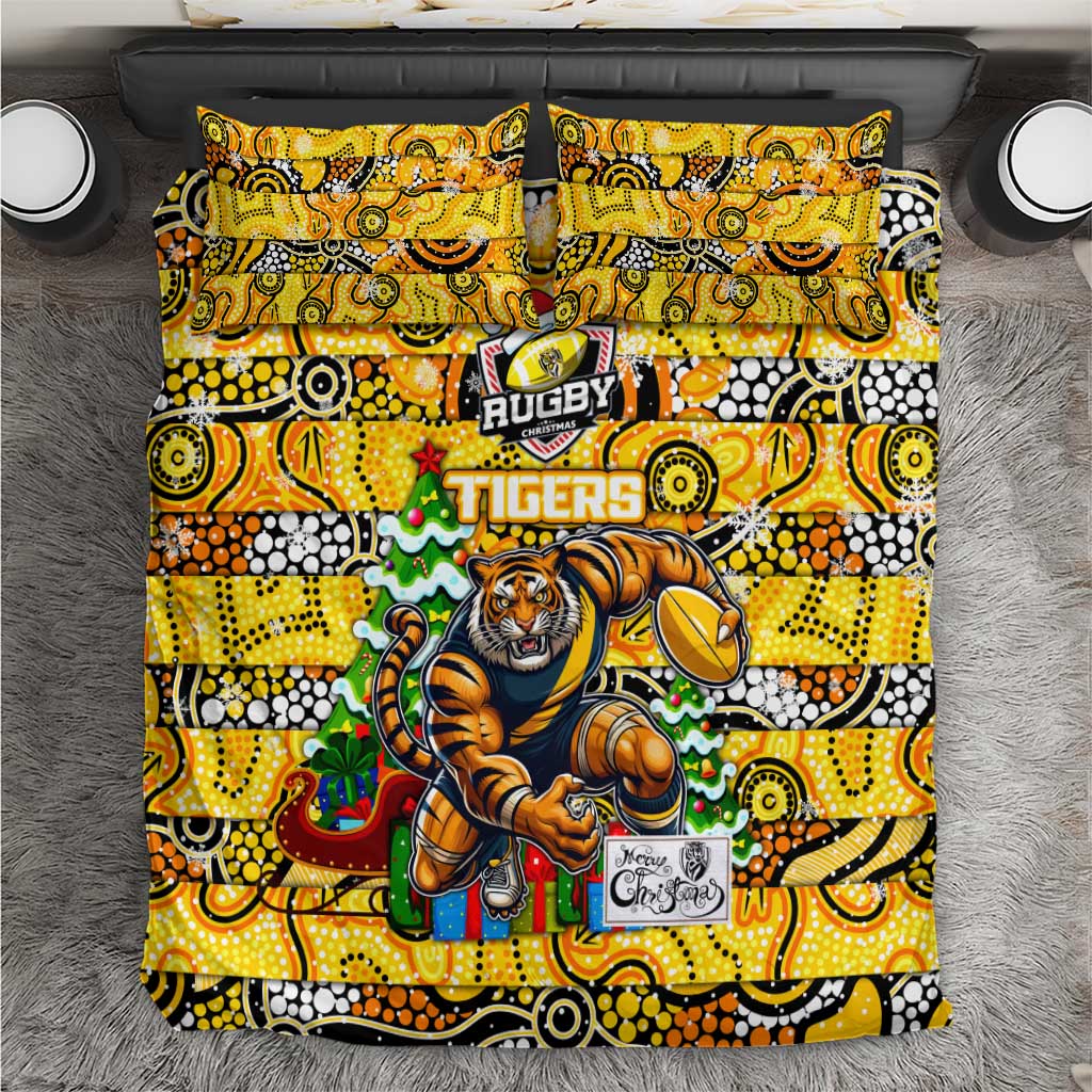 Richmond Tigers Football Merry Christmas Bedding Set Indigenous Australian Art - Vibe Hoodie Shop